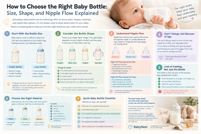 How to Choose the Right Baby Bottle: Size, Shape, and Nipple Flow Explained