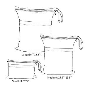ALVABABY 3pcs Baby Cloth Diaper Wet Dry Bags Waterproof Reusable - Image 5