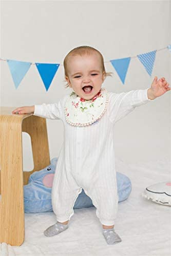 GZMM Baby Bib For Girls, Reversible Waterproof Handmade Natural Cotton Baby - Image 3