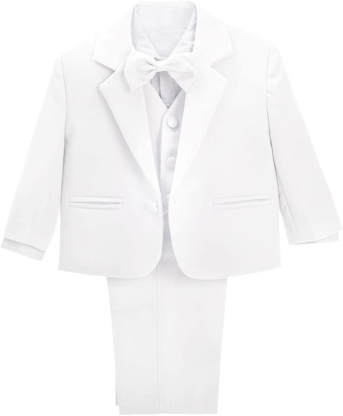Dressy Daisy Baby Toddler Boy 5 Pcs Set Formal Tuxedo Suits No Tail Wedding by DressyDaisy