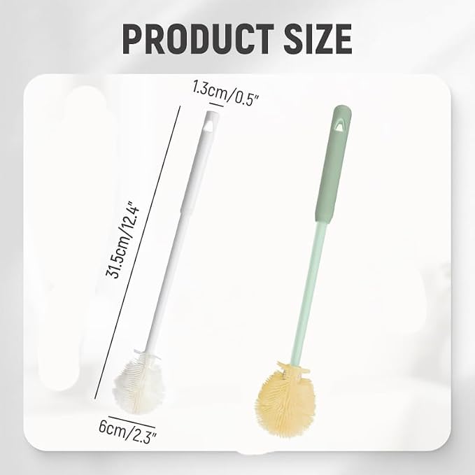 3Pcs 360° Flexible Silicone Bottle Brush - Image 2