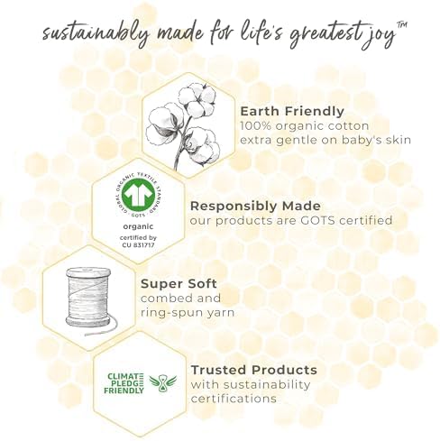 Burt's Bees Baby Unisex Newborn Essentials 100% Organic Cotton Beekeeper - Image 8