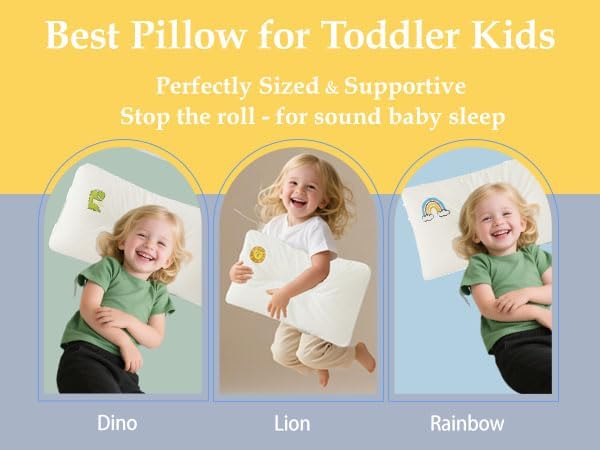 Toddler Pillow for 2, 5 Years Old-11”x 17”-100% Cotton Machine Washable Soft - Image 8