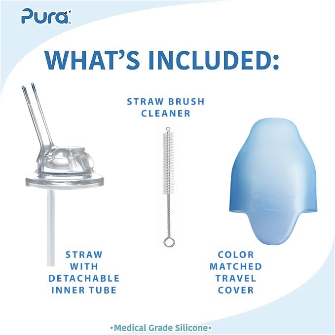 Pura Kiki 11oz/325ml Stainless Steel Straw Bottle w/Sleeve - Image 2