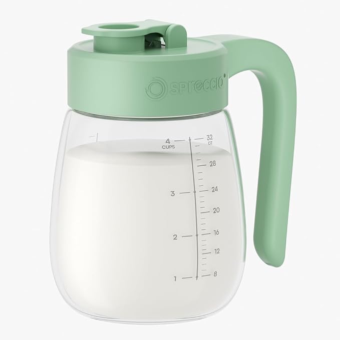 Breast Milk Pitcher Glass Resistant to Heat and Cold, 32 oz Leak-Proof Formula - Image 7