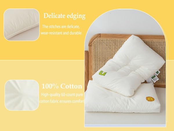 Toddler Pillow for 2, 5 Years Old-11”x 17”-100% Cotton Machine Washable Soft - Image 2