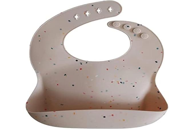 mushie Silicone Baby Bib | Adjustable Fit Waterproof Bibs - Image 4