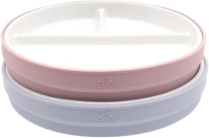 Elk and Friends Kids 6.7” Porcelain Divided Plates by ElkandFriends