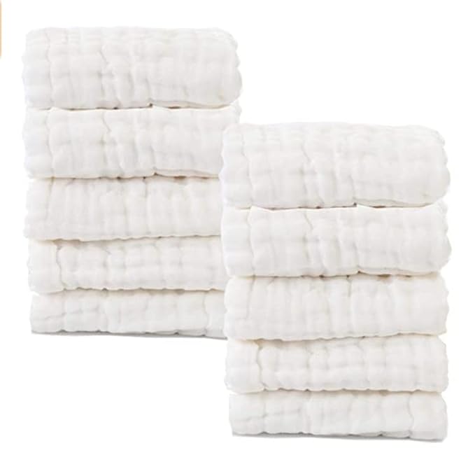Baby Muslin Washcloths- Natural Cotton Wipes - Image 9