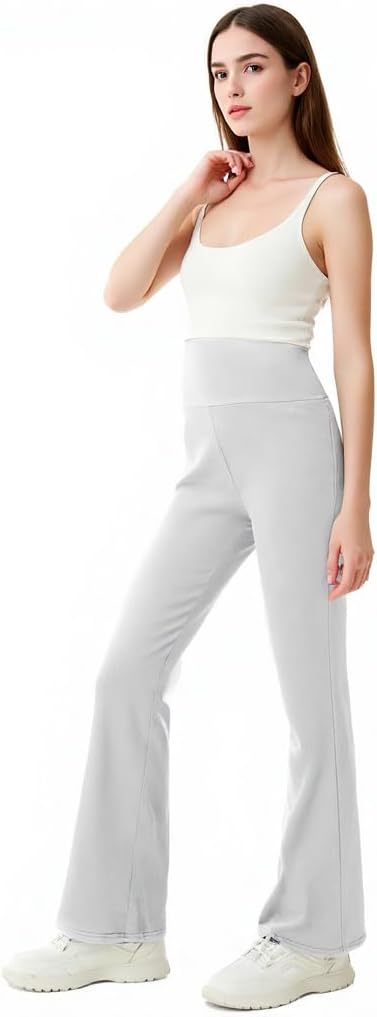 High Waist Yoga Pants, Maternity Bootcut Leggings, Cotton Blend Spandex - Image 8