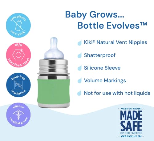 Pura Kiki 5oz/150ml Stainless Steel Anti-Colic Infant Bottle w/Silicone Natural - Image 3