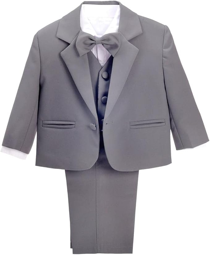 Dressy Daisy Baby Toddler Boy 5 Pcs Set Formal Tuxedo Suits No Tail Wedding by DressyDaisy