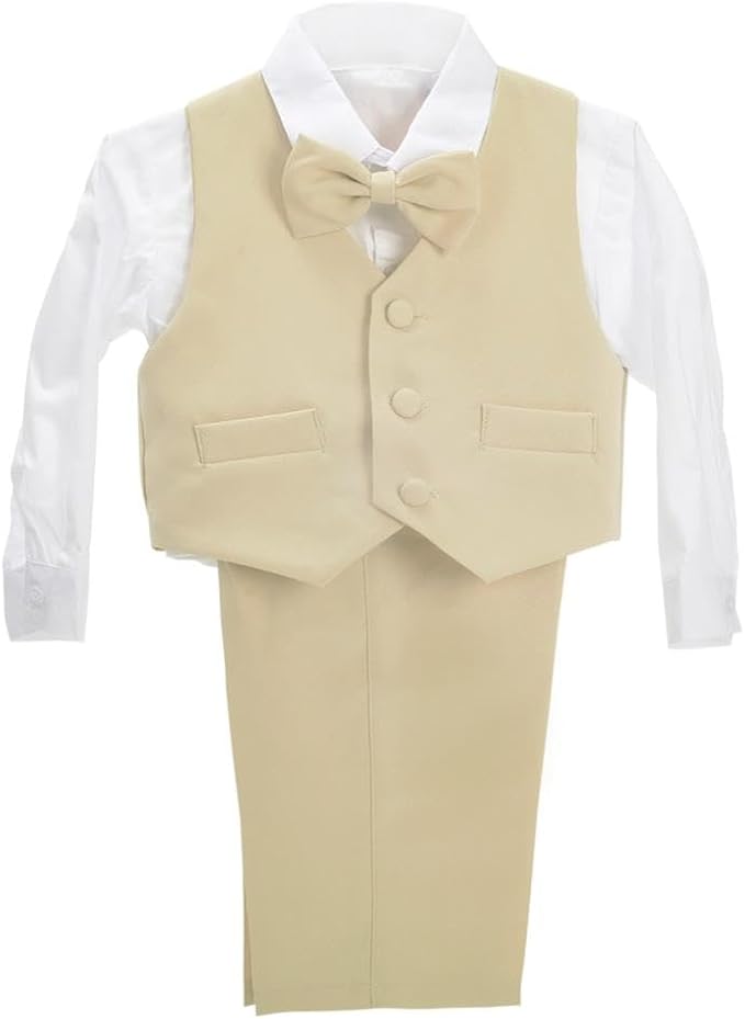 Dressy Daisy Baby Toddler Boy 5 Pcs Set Formal Tuxedo Suits No Tail Wedding - Image 3