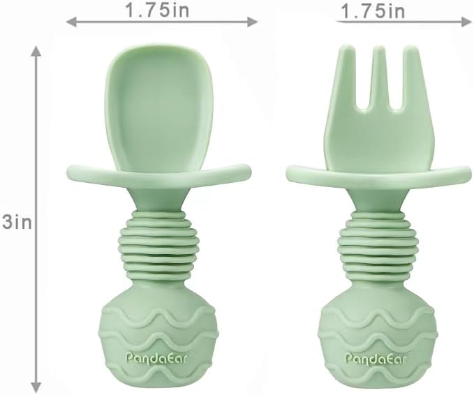 PandaEar Silicone Baby Feeding Set| 2 Pack Silicone Divided Suction Plate and 2 - Image 6