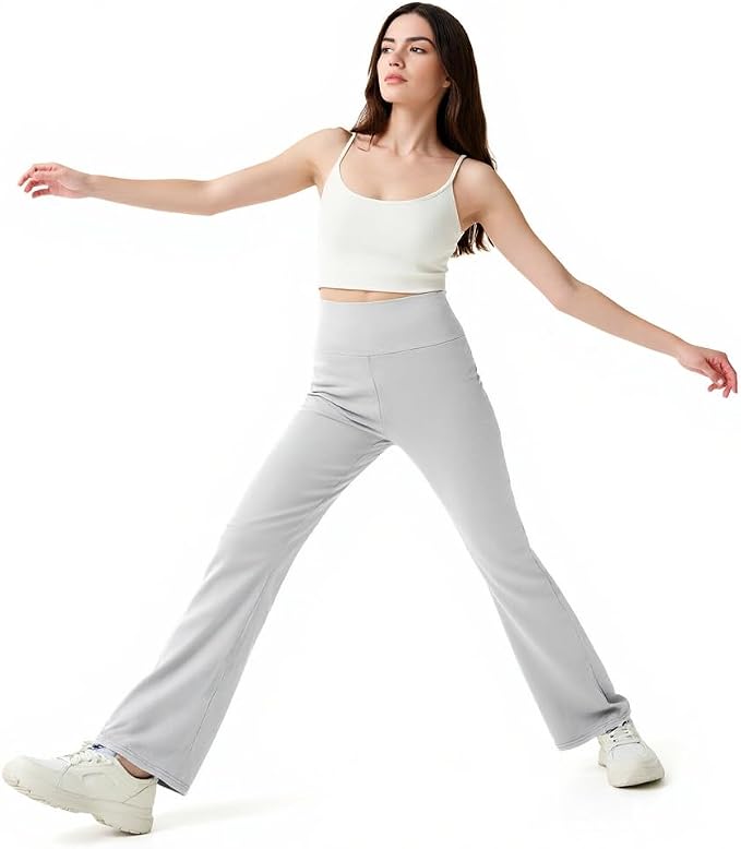 High Waist Yoga Pants, Maternity Bootcut Leggings, Cotton Blend Spandex - Image 6