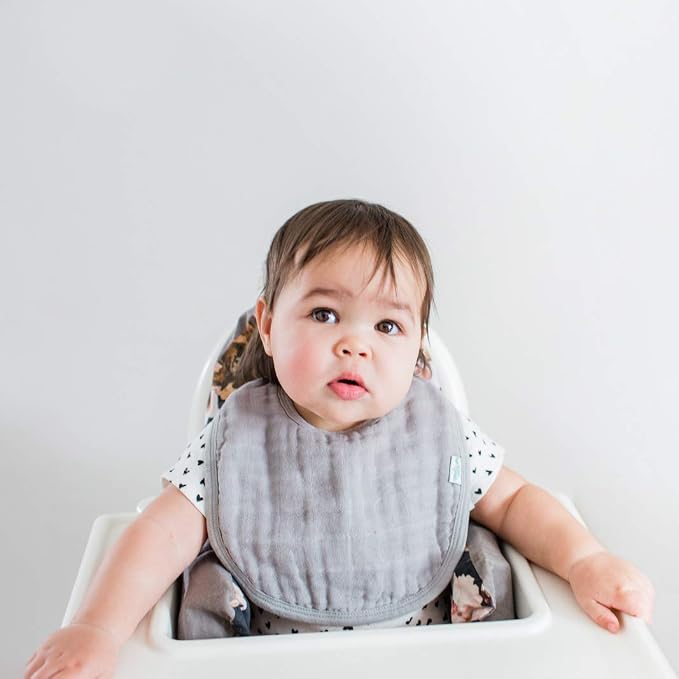 green sprouts Absorbent Organic Cotton Muslin Bibs, 0-12mo Hypoallergenic - Image 5