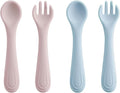 Bc Babycare Portable 4 Pack Baby & Toddler Self Feeding Fork and Spoon Set by BCBABYCARE