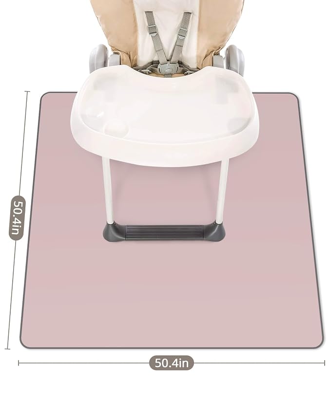 Blissful Diary Baby Splat Mat for Under High Chair, 50.4 x 50.4 Inch Wipeable - Image 3