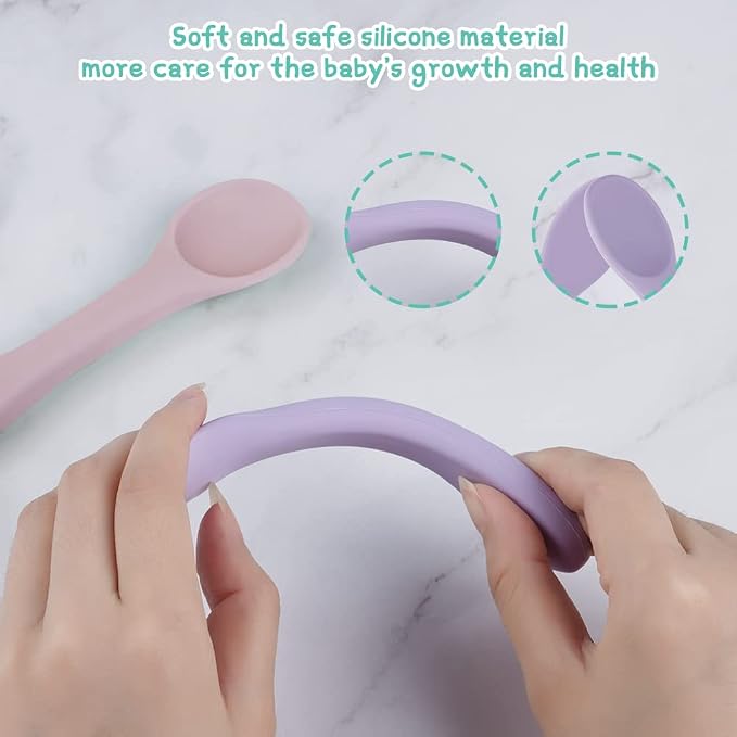 Vicloon Silicone Baby Feeding Spoons, Baby Led Weaning Feeding Supplies - Image 4
