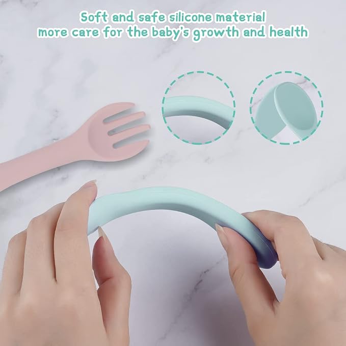 Vicloon Silicone Baby Feeding Spoons, Baby Led Weaning Feeding Supplies - Image 4