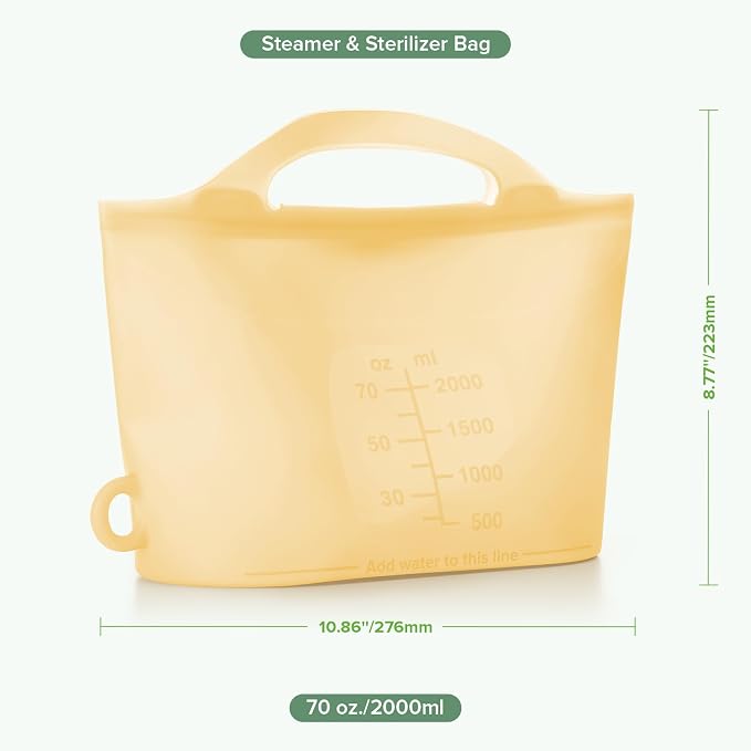 Haakaa Silicone Microwave Steamer & Steriliser Bag, 70oz/2000ml Large Capacity - Image 9