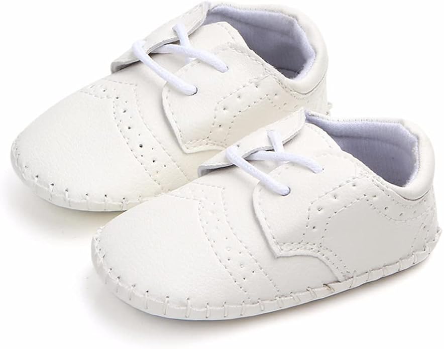 LONSOEN Baby Girls Boys Loafers Prewalker Dress Crib Shoes - Image 2