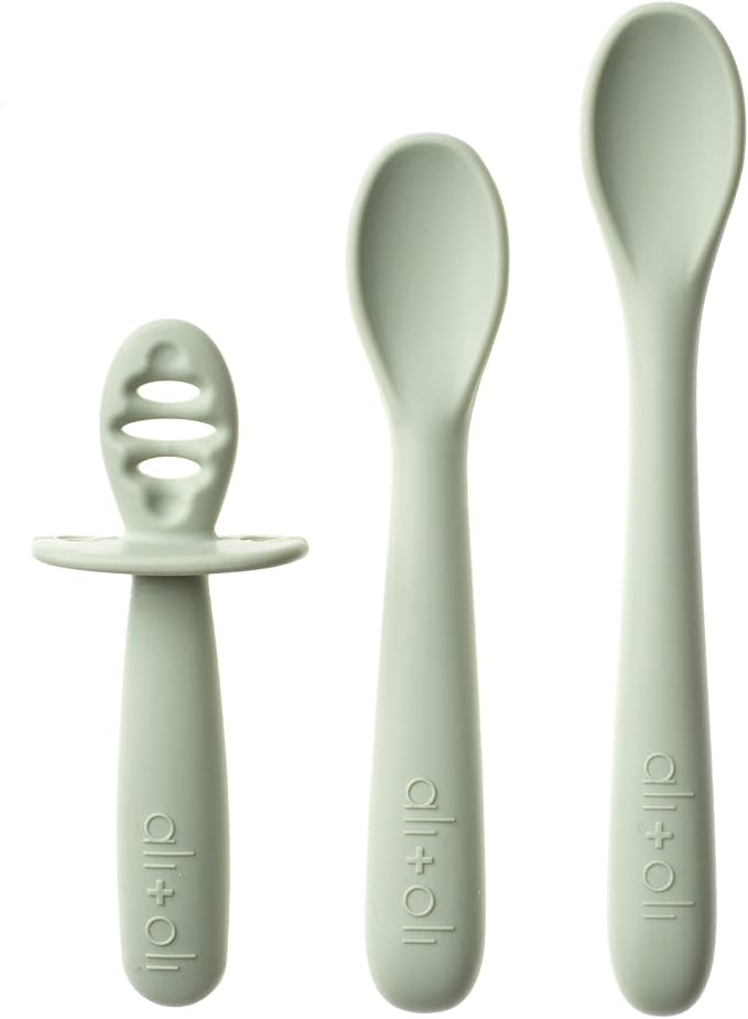 Ali+Oli Silicone Spoon Set for Baby Unbreakable Baby Spoons, Self Feeding - Image 2