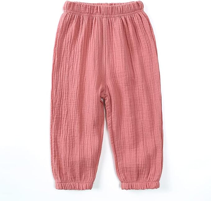 MYGBCPJS Baby Boys Girls Cotton Linen Trousers Kids Casual Ankle Pants Loose - Image 4