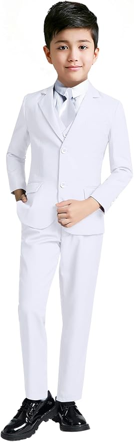 YuanLu Boys Suit for Kids Tuxedo Wedding Ring Bearer Outfit, 5 Piece Boy Slim by YuanLu
