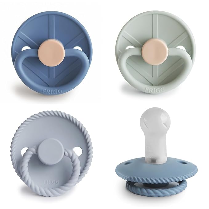 FRIGG SilkySoft Silicone Baby Pacifier 4-Pack Skyline Serenity | Made in by mushie