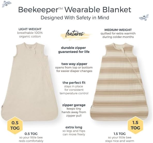 Burt's Bees Baby Unisex Newborn Essentials 100% Organic Cotton Beekeeper - Image 2