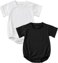 Jimonda Baby Bubble Romper Boy Girl Solid Color T-Shirt Outfits Short Sleeve by JimondaBaby