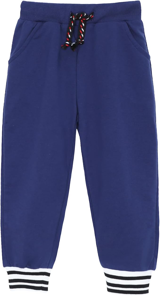 HILEELANG Toddler Boys Cotton Jogger Sweatpants 3 Pack, Soft Adjust Elastic - Image 5