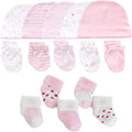 Newborn Baby Boy Girl Caps Mittens Socks Set Cotton Baby Essentials Accessories by MAMIMAKA