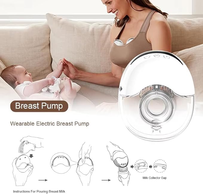 Wearable Breastfeeding Pump, 4 Modes12 Levels, Hands Free Breast Pump, Portable - Image 7