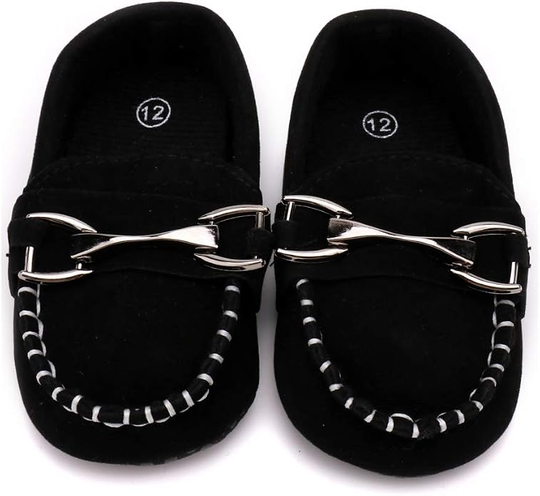 LONSOEN Baby Girls Boys Loafers Prewalker Dress Crib Shoes - Image 2