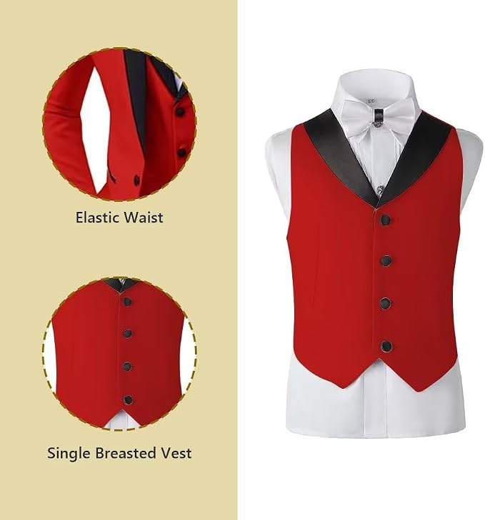 Boys Suit 3 Piece Ring Bearer Suit Kids Formal Jacket Vest Pants Suits Wedding - Image 5