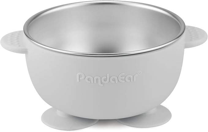 PandaEar 3 Pack Stainless Steel Suction Baby Bowls & 3 Baby Feeding Spoons | - Image 7
