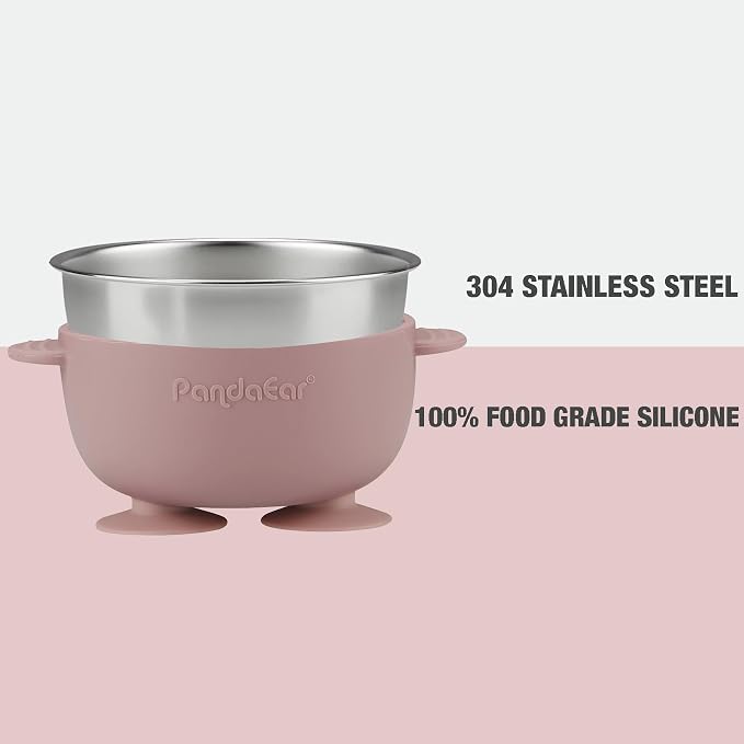 PandaEar 3 Pack Stainless Steel Baby Suction Bowls, Non-Slip Child Food Bowl - Image 5