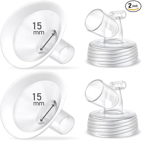 2 Packs 15mm Flange Set, Updated Soft Rim Shield and Wide Mouth Base Connector by IVARONAL
