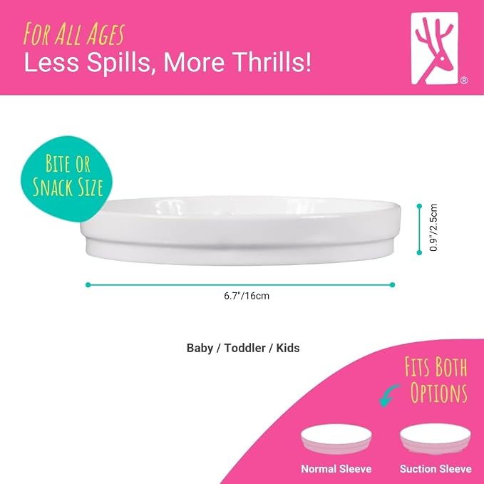Elk and Friends Kids 6.7” Porcelain White Plates | Divided Plates | Suitable - Image 4