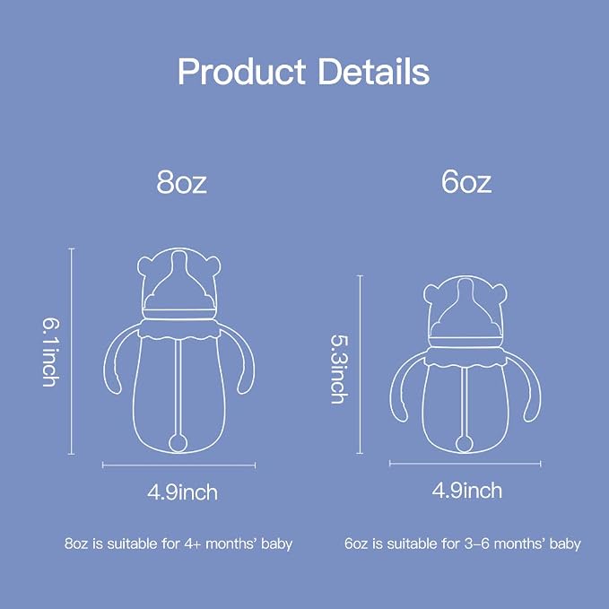 POTATO Glass Baby Bottles, Anti-Colic Breastfeeding Bottles - Image 7