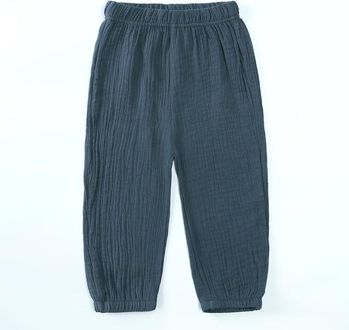 MYGBCPJS Baby Boys Girls Cotton Linen Trousers Kids Casual Ankle Pants Loose - Image 3