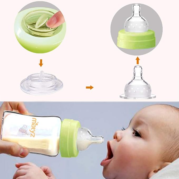 Matyz Glass Breastmilk Storage Containers, 4 Pack, 8 oz Bottle, Compatible - Image 5