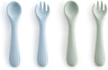 Bc Babycare Portable 4 Pack Baby & Toddler Self Feeding Fork and Spoon Set by BCBABYCARE