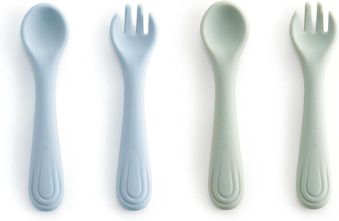 Bc Babycare Portable 4 Pack Baby & Toddler Self Feeding Fork and Spoon Set by BCBABYCARE