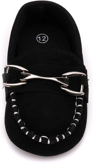 LONSOEN Baby Girls Boys Loafers Prewalker Dress Crib Shoes - Image 4