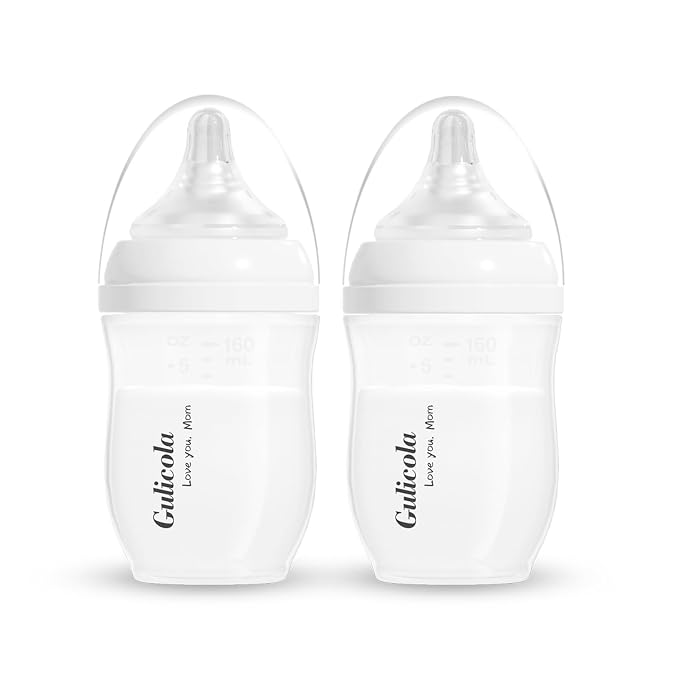 Gulicola Natural PP Baby Breastfeeding Bottles Newborn Set 2 Pack, Slow Flow by GulicolaBaby