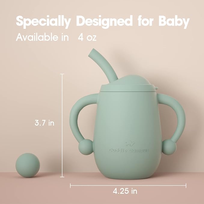 Cuddle Campus Pack of 2 Silicone Baby Training Cup, Shatterproof Toddler Sippy - Image 3