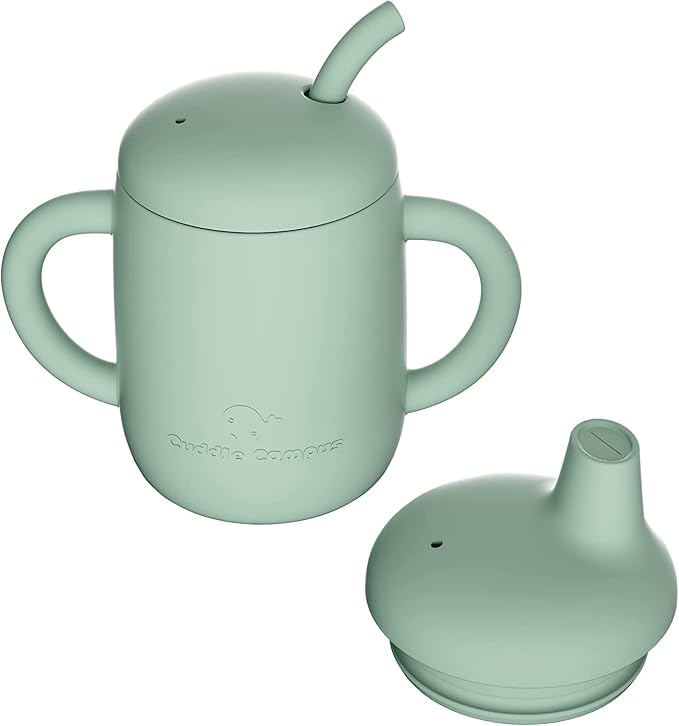 Cuddle Campus Sippy Cups 7OZ, Baby Cups, Shatterproof Silicone Straw Cup by CuddleCampus